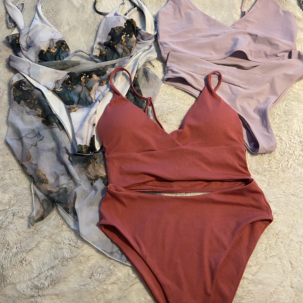 3 SHEIN bathing suits (all size L)